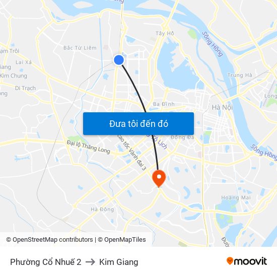 Phường Cổ Nhuế 2 to Kim Giang map