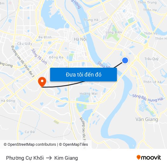 Phường Cự Khối to Kim Giang map