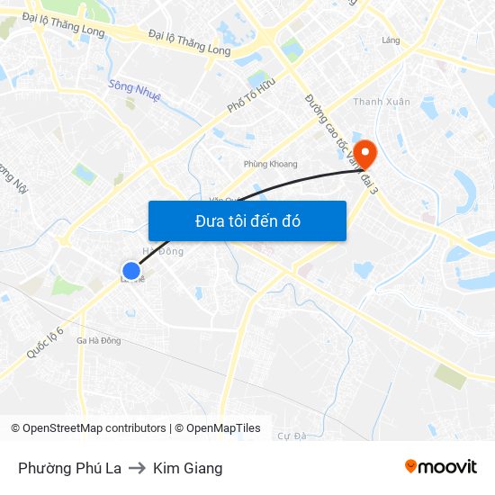 Phường Phú La to Kim Giang map