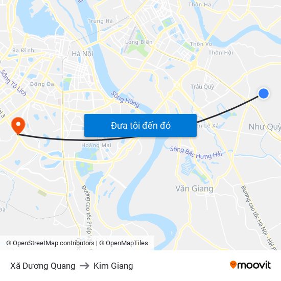 Xã Dương Quang to Kim Giang map