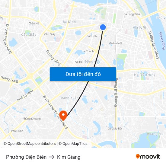 Phường Điện Biên to Kim Giang map