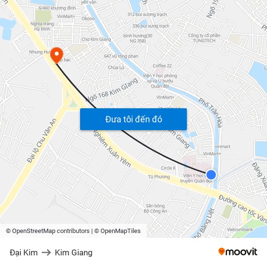 Đại Kim to Kim Giang map