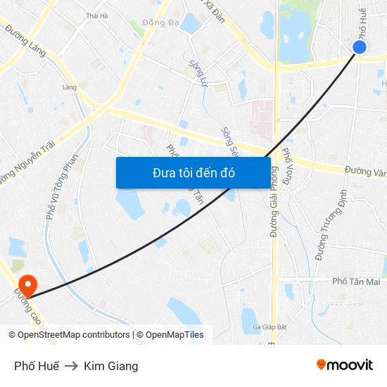 Phố Huế to Kim Giang map