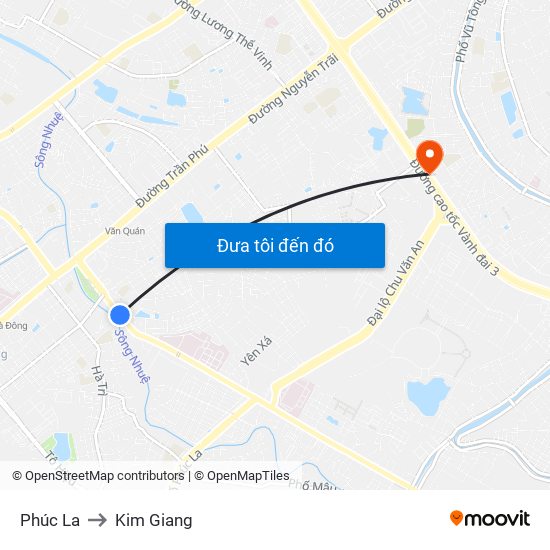 Phúc La to Kim Giang map