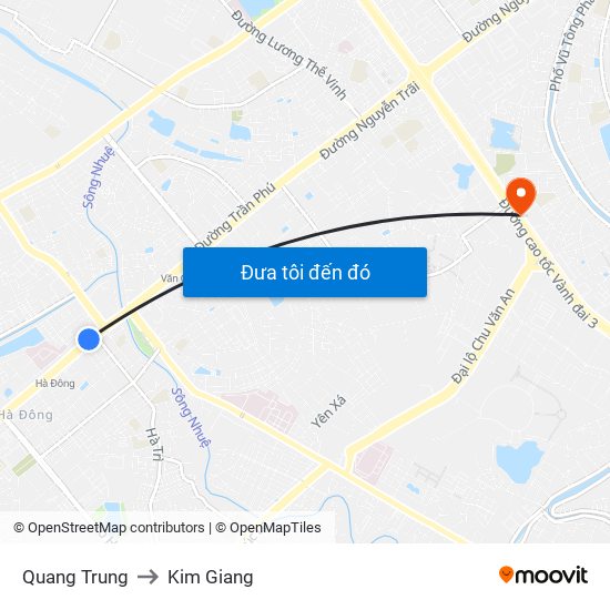 Quang Trung to Kim Giang map