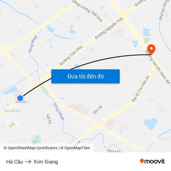 Hà Cầu to Kim Giang map