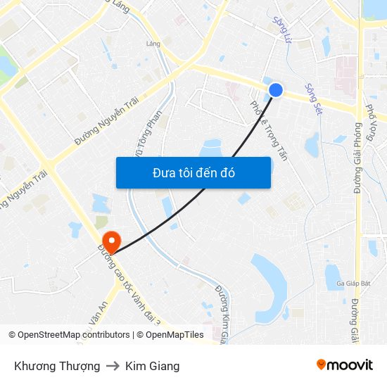 Khương Thượng to Kim Giang map