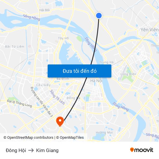 Đông Hội to Kim Giang map