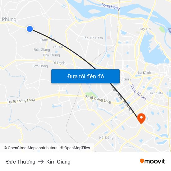Đức Thượng to Kim Giang map