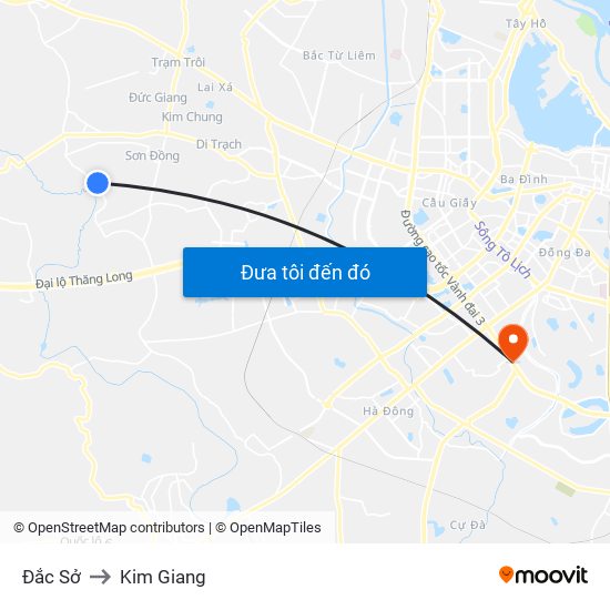 Đắc Sở to Kim Giang map