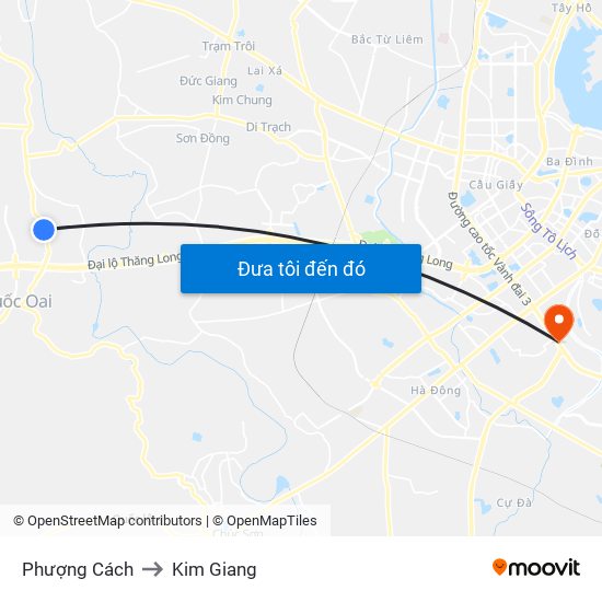 Phượng Cách to Kim Giang map