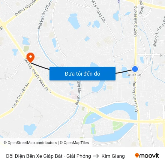Đối Diện Bến Xe Giáp Bát - Giải Phóng-Cột 2 to Kim Giang map