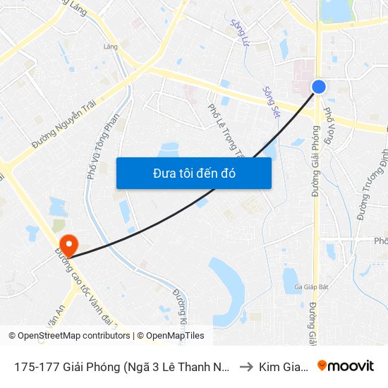 175-177 Giải Phóng (Ngã 3 Lê Thanh Nghị) to Kim Giang map