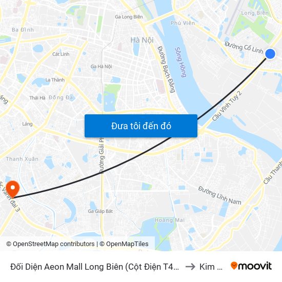 Đối Diện Aeon Mall Long Biên (Cột Điện T4a/2a-B Đường Cổ Linh) to Kim Giang map
