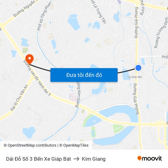 Dải Đỗ Số 3 Bến Xe Giáp Bát to Kim Giang map