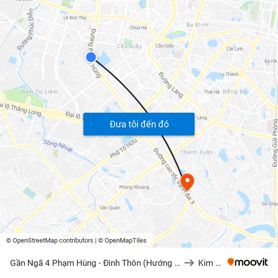 Gần Ngã 4 Phạm Hùng - Đình Thôn (Hướng Đi Khuất Duy Tiến)-Cột Sau to Kim Giang map