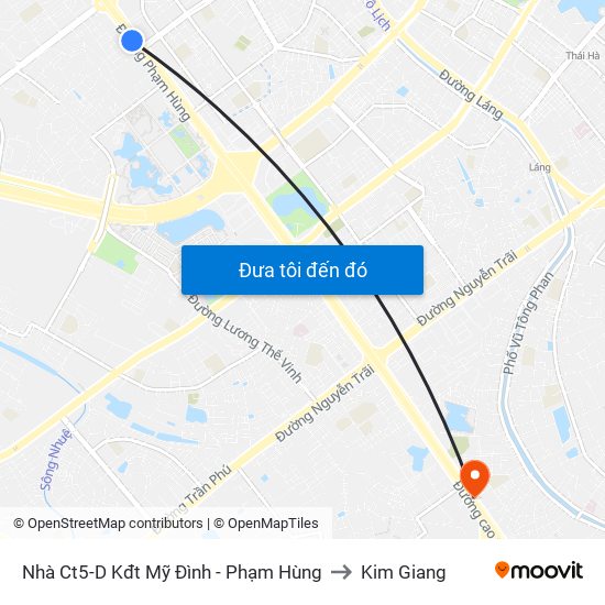 Nhà Ct5-D Kđt Mỹ Đình - Phạm Hùng to Kim Giang map
