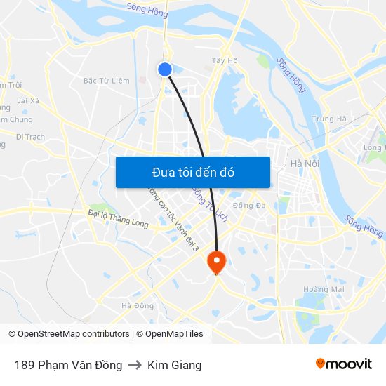 189 Phạm Văn Đồng to Kim Giang map