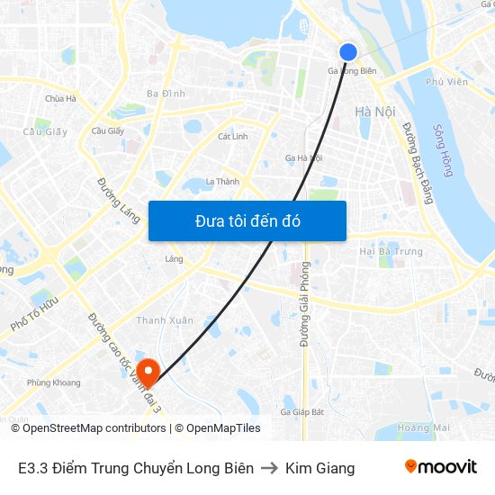 E3.3 Điểm Trung Chuyển Long Biên to Kim Giang map