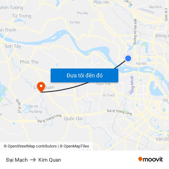 Đại Mạch to Kim Quan map