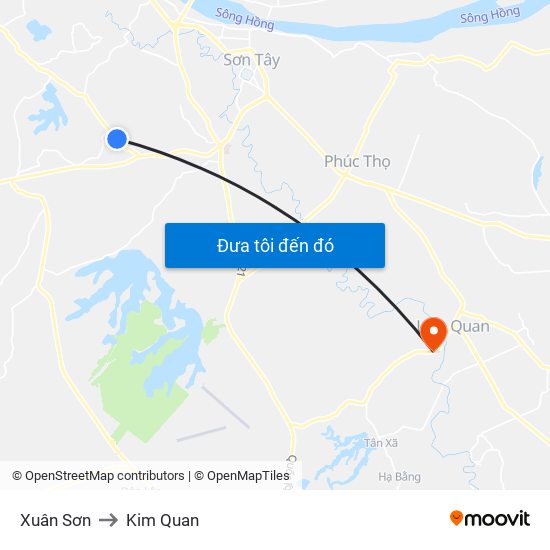 Xuân Sơn to Kim Quan map