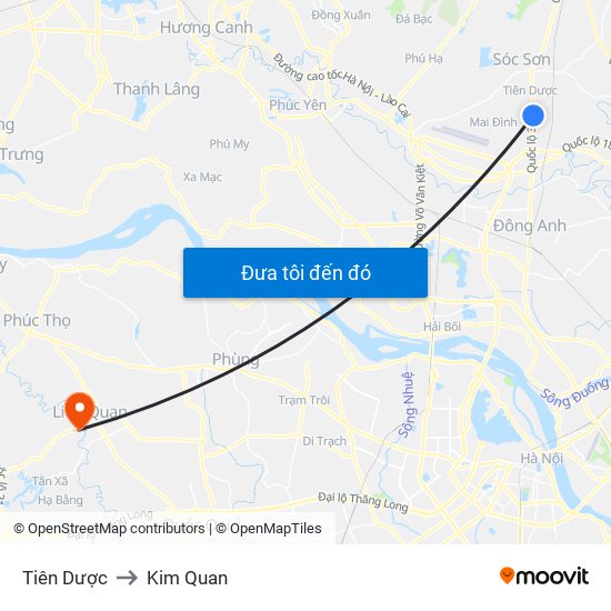 Tiên Dược to Kim Quan map