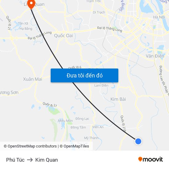 Phú Túc to Kim Quan map