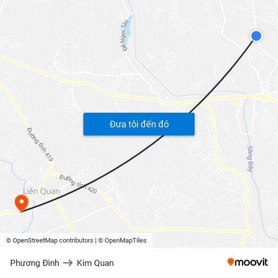 Phương Đình to Kim Quan map