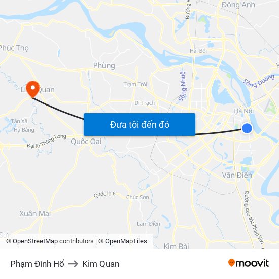 Phạm Đình Hổ to Kim Quan map