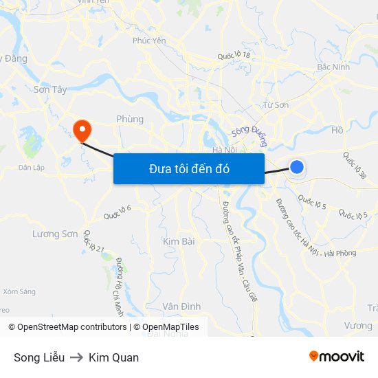 Song Liễu to Kim Quan map