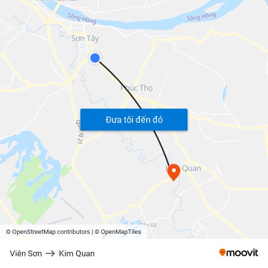Viên Sơn to Kim Quan map