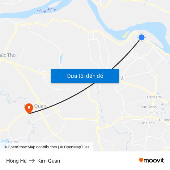Hồng Hà to Kim Quan map