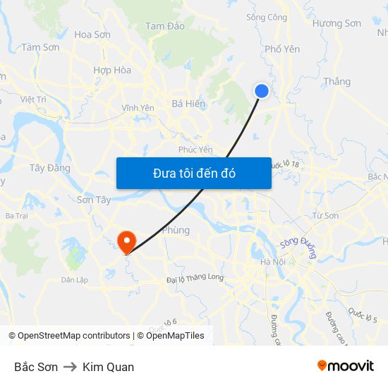 Bắc Sơn to Kim Quan map