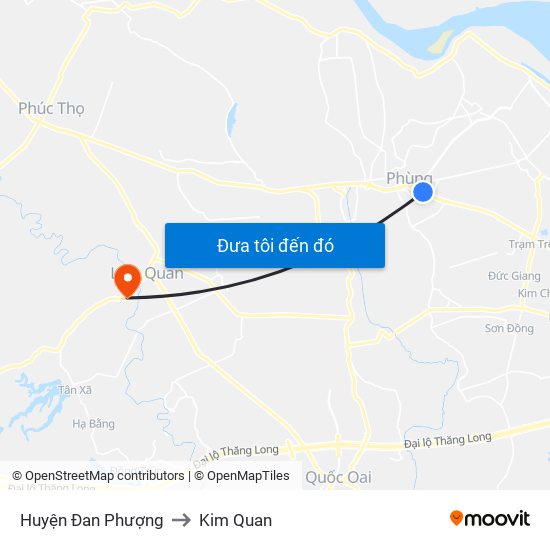 Huyện Đan Phượng to Kim Quan map