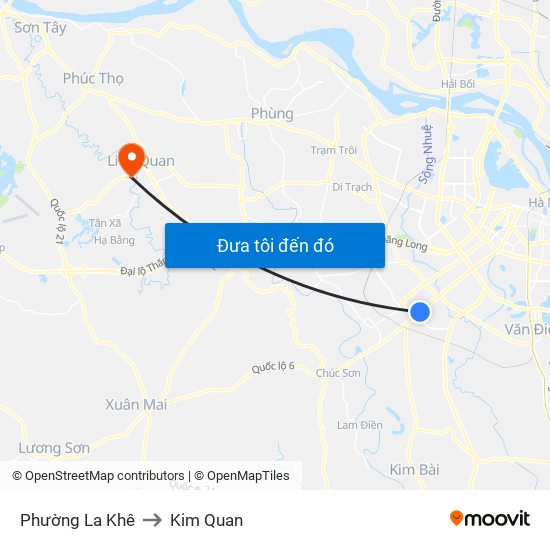 Phường La Khê to Kim Quan map