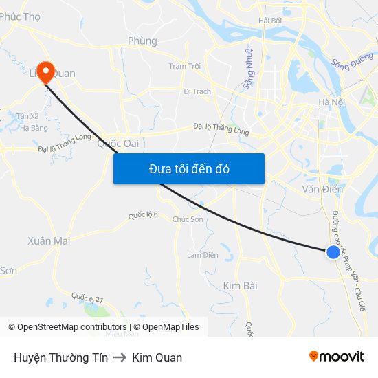 Huyện Thường Tín to Kim Quan map