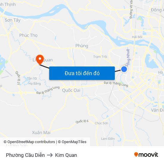 Phường Cầu Diễn to Kim Quan map