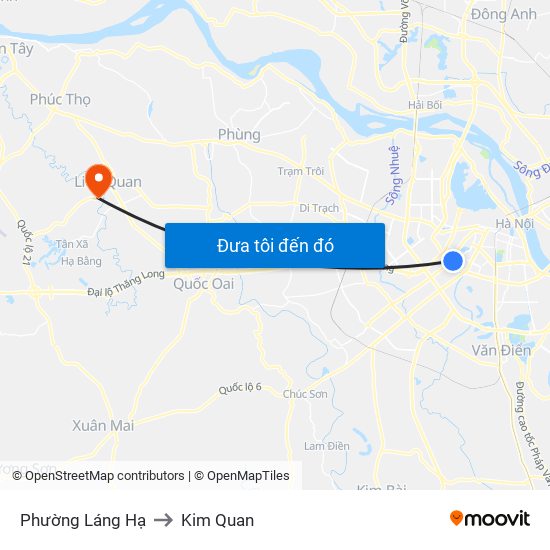 Phường Láng Hạ to Kim Quan map