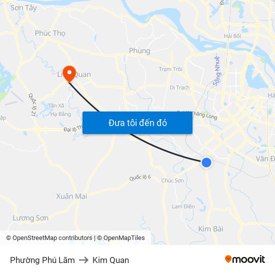 Phường Phú Lãm to Kim Quan map