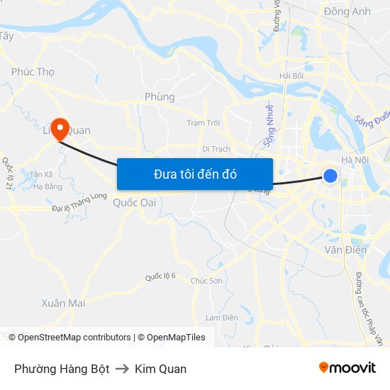 Phường Hàng Bột to Kim Quan map