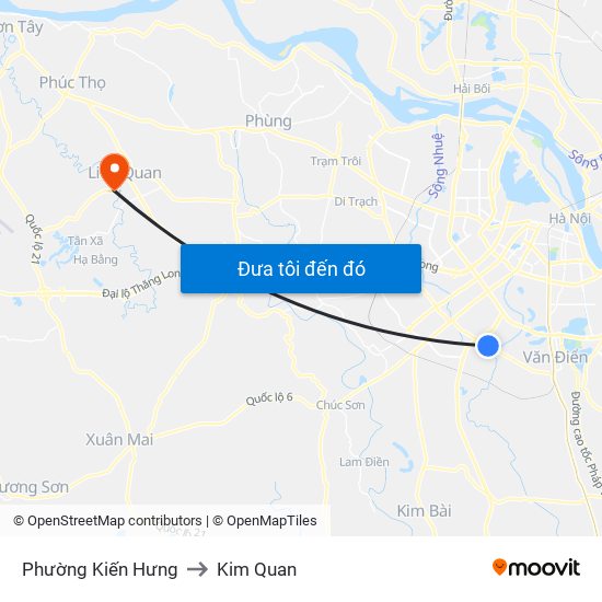 Phường Kiến Hưng to Kim Quan map