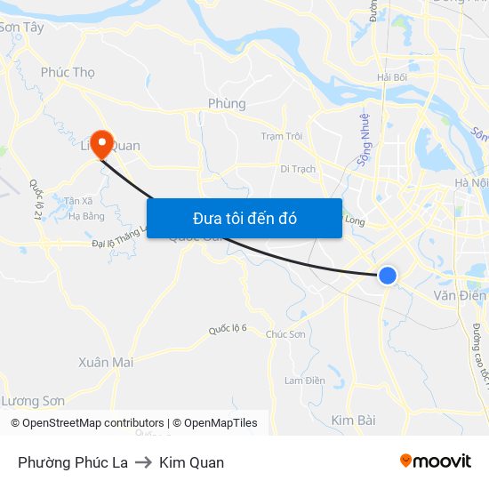 Phường Phúc La to Kim Quan map