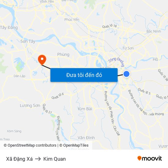 Xã Đặng Xá to Kim Quan map