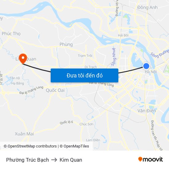 Phường Trúc Bạch to Kim Quan map
