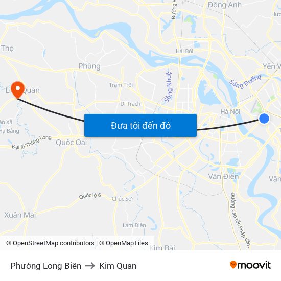 Phường Long Biên to Kim Quan map