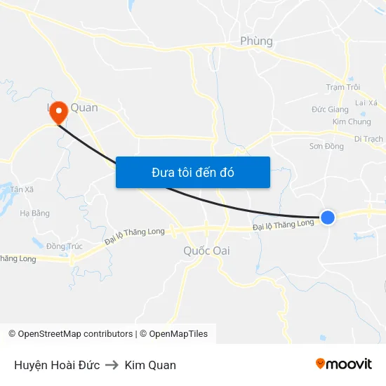 Huyện Hoài Đức to Kim Quan map
