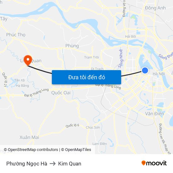 Phường Ngọc Hà to Kim Quan map