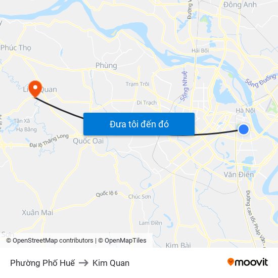 Phường Phố Huế to Kim Quan map