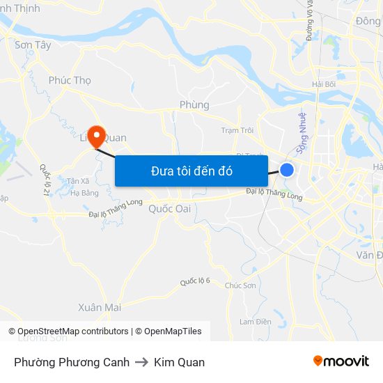 Phường Phương Canh to Kim Quan map