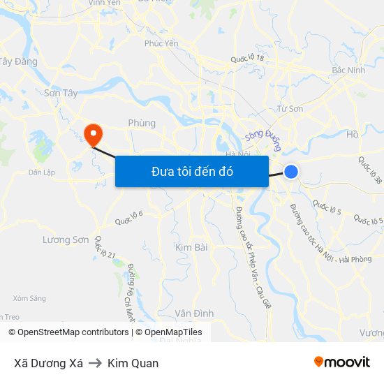 Xã Dương Xá to Kim Quan map